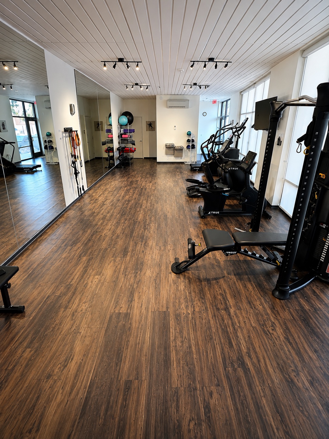 Brand-new fitness center with cardio and strength equipment