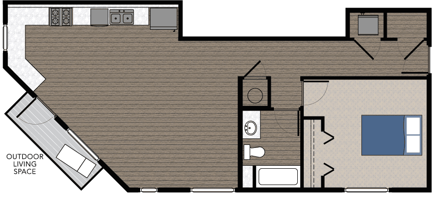 Floor plan of a type C living space