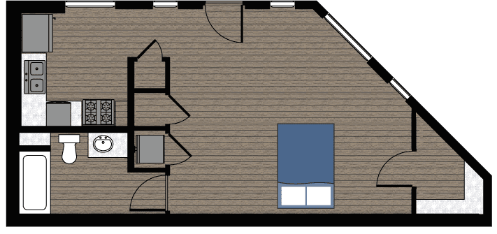 Floor plan of a type K living space