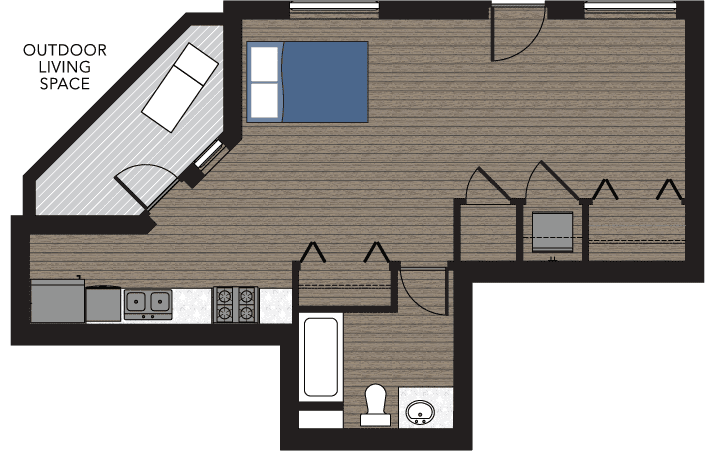 Floor plan of a Type N living space